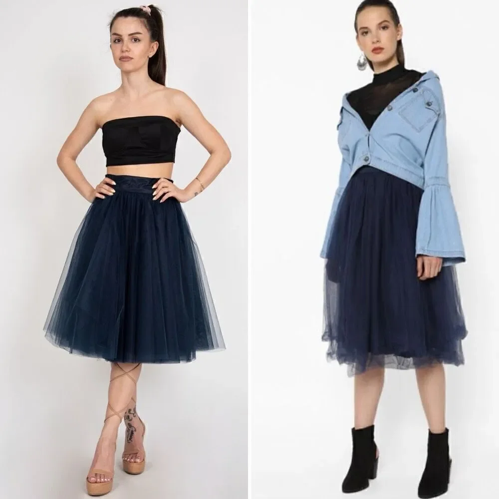Space 46 Wendy Tulle Skirt XXL fits like M Navy Fairy Ballet Punk Whimsy Party